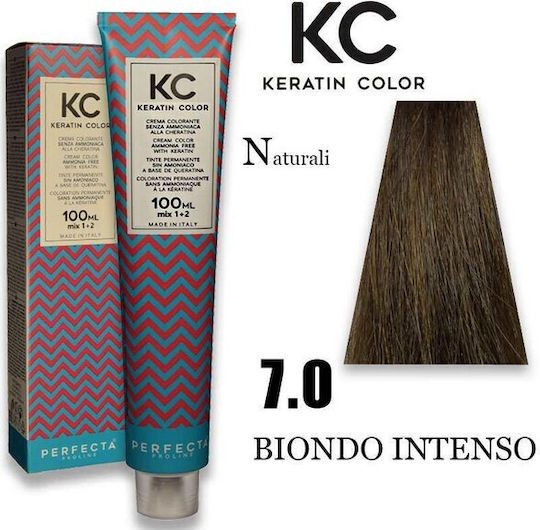 Faipa Perfecta Keratin Color Βαφή Μαλλιών Χωρίς Αμμωνία 7/0 Ξανθό Έντονο 100ml