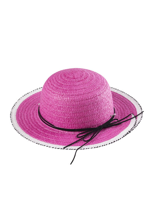 Pălărie de paie pentru copii Fuchsia pentru fete