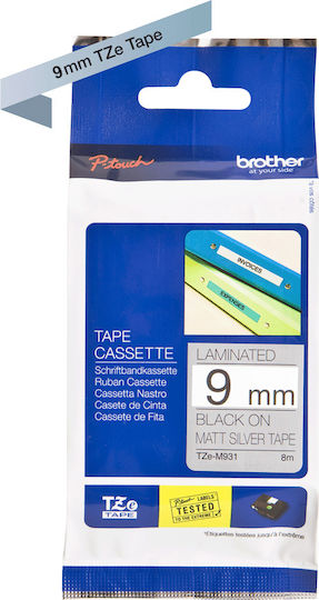 Brother Bandă Pentru Etichetări 8m x 9mm În Culoare Argintie Serie Compatibilă Cu Brother TZe/TZ