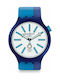 Swatch Bb Ai Watch Battery with Blue Rubber Strap