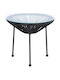 Garten- und Terrassentisch für kleine Außenräume Metall mit Glase Oberflächenmaterial Ganymede Schwarz 50x50x50cm