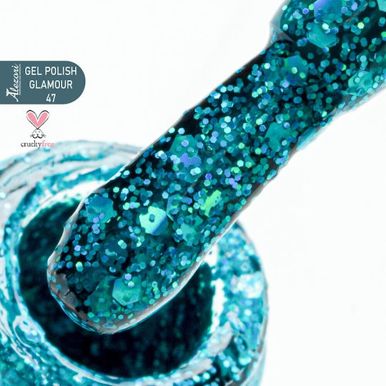 Alezori Glitter Halb-permanenter Nagellack 599 mit Glitter 15ml 1Stück