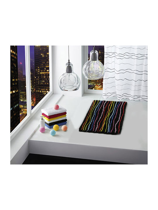 Meusch Covoraș de Baie Rainbow Negru 55x65buc