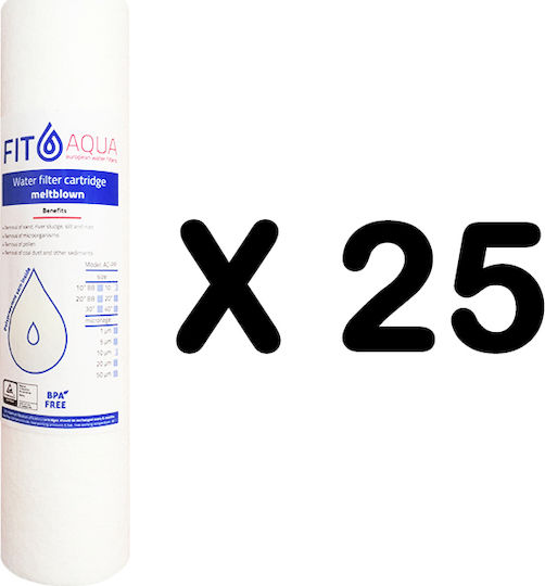 Fit Aqua Ersatz-Wasserfilter Zentrales Wasserfiltersystem aus Polypropylen 10" PP 10" 10 μm (Mikrometer) 25Stück