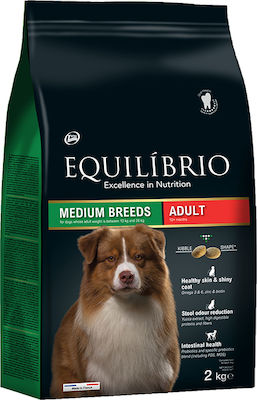 Equilibrio Adult Medium 2kg Ξηρά Τροφή για Ενήλικους Σκύλους Μεσαίων Φυλών με Κοτόπουλο, Ρύζι και Ψάρια