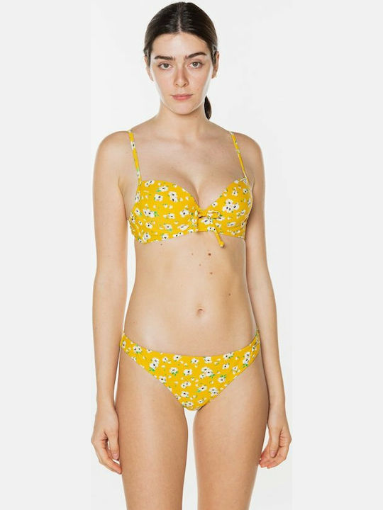 Superdry Bikini Σουτιέν Floral Κίτρινο