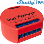 Shelly 1PM Smart Ενδιάμεσος Διακόπτης Wi-Fi σε Κόκκινο Χρώμα