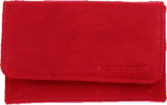 Mario Rossi Lederne Tabaktasche in Rot mit magnetischem Verschluss 12.5x6.5cm