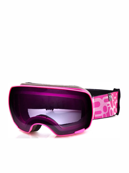 Spokey Yoho Masca de schi și snowboard Pentru adulți Roz cu Lentilă în culoarea Violet