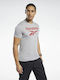 Reebok Stacked Men's Sports T-Shirt with Logo Medium Grey Heather