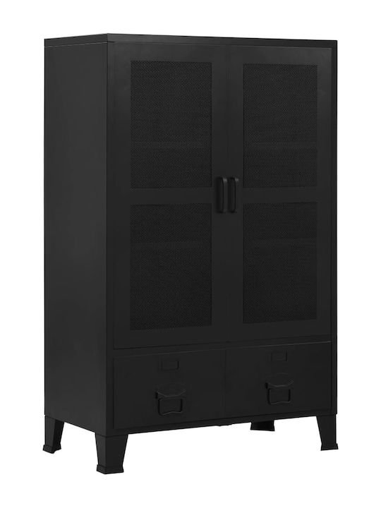 Cabinet de Birou Metalic Negru 75x40x120cm