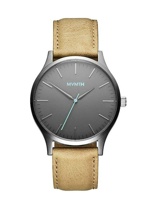 MVMT Ανδρικό Ρολόι 40mm Μπαταρίας με Μπεζ Δερμάτινο Λουράκι
