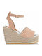 Envie Shoes Women's Fabric Platform Espadrilles Beige