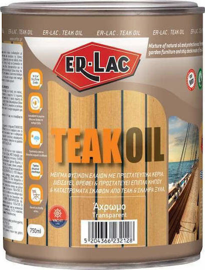 ER-LAC Teak Oil Άχρωμο Σατινέ 750ml