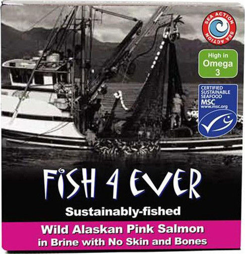 Fish 4 Ever Γαύρος Αλάσκας σε Άλμη Άγριος Ροζ 160gr