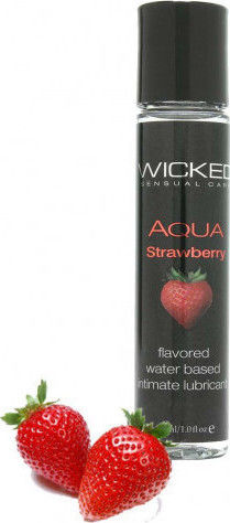 Wicked Aqua Flavored Anal Lubricant Strawberry 30ml