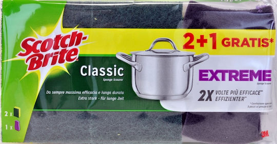 Scotch Brite Classic & Extreme Set Sponge Plates 3pcs