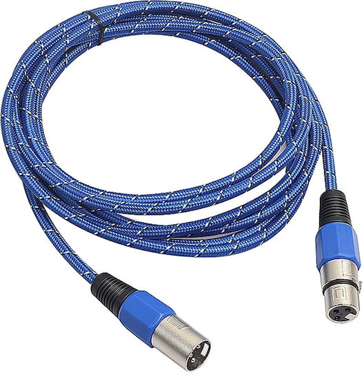 Bridge Cable XLR male to XLR female 3m Cable Blue (30499)