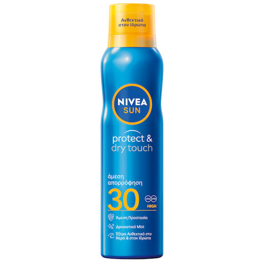 Nivea Protect & Dry Touch Водоустойчив Слънцезащитен Лосион за тяло SPF30 в Спрей 200мл