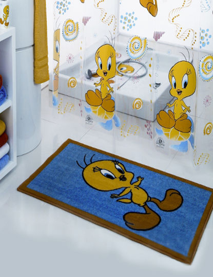 Sorema Badematte Synthetisch,Polyester/Cotton/Leather Rechteckig Tweety Blau 60x100cm