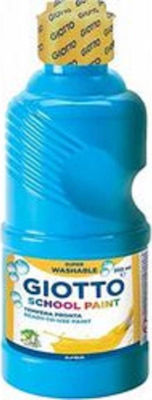 Giotto School Paint Τέμπερα Ζωγραφικής Μπλε Cyan σε Μπουκάλι 250ml