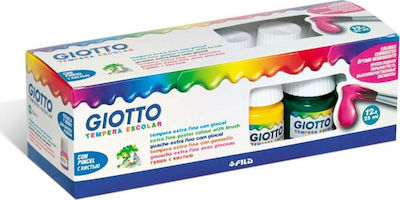 Giotto Tempera Escolar Tempera Colour Paint Jar 25ml Multicolour 12pcs