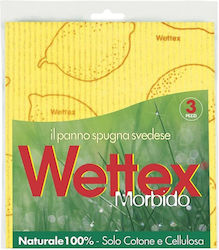 Wettex No 1 Morbido Σπογγοπετσέτες Γενικής Χρήσης Κίτρινες 18x20εκ. 3τμχ