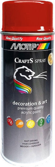 Motip Dupli Σπρέι Βαφής Crafts Ακρυλικό με Γυαλιστερό Εφέ Traffic Red RAL 3020 400ml