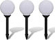 vidaXL Set of 3 Stake Solar Lights Balls 1.2W Warm White with Photocell