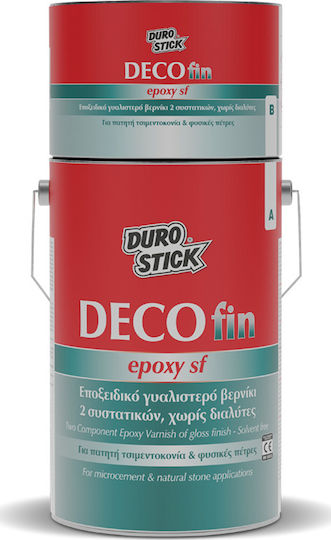 Durostick 2 Decofin Epoxy Sf Βερνίκι Επιφάνειας 2 Συστατικών Άχρωμο Γυαλιστερό 750gr