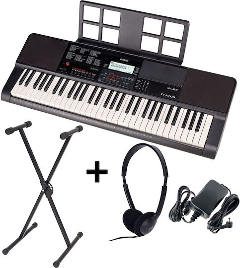 Casio Αρμόνιο CT-X700 Bundle 2 με 61 Δυναμικά Πλήκτρα Μαύρο