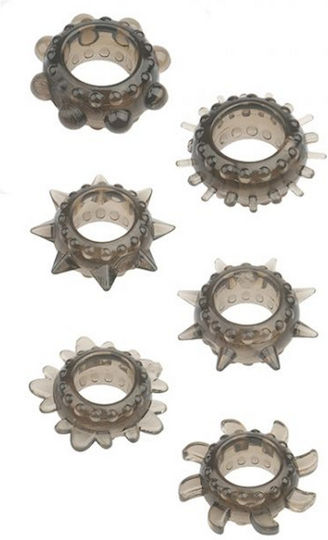 Dream Toys 6pc Stretcheable Ring Set Black
