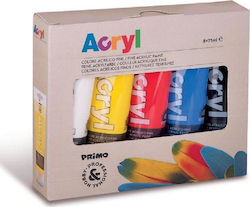 Primo Acryl Set Culori Acrilice Pictură Multicolor 75ml 5buc 421TATM5