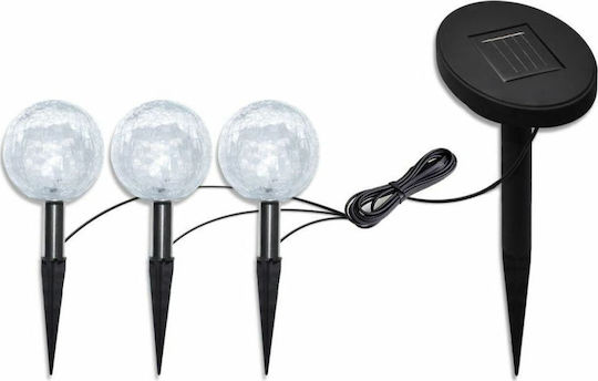 vidaXL Set 3 Eingesteckte Solarleuchten Kugeln Kaltweiß mit Fotokontakt