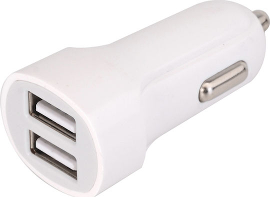 Lime Lime Handy-Autoladegerät 40W 3.1A Schnellladen mit 2xUSB Anschlüssen inklusive Kabel Typ-C Weiß Farbe