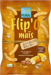 Pural Organic Puffed Snacks Flip'o from Corn Peanut 100gr