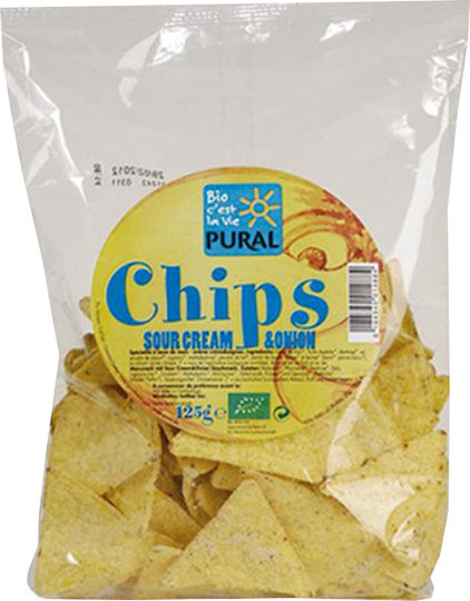 Pural Nachos Bio Cu Gust Smântână Acră și Ceapă Fără Gluten 125gr