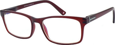 Montana Eyewear BLF73 Lesebrille +3.50 in Burgundisch Farbe BLF73