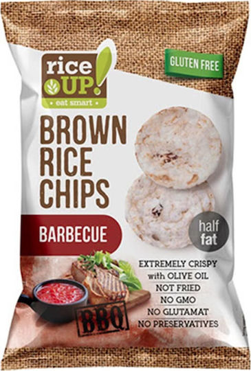 RiceUp Rice Wafers Brown Rice Chips with flavor BBQ Gluten Free 60gr