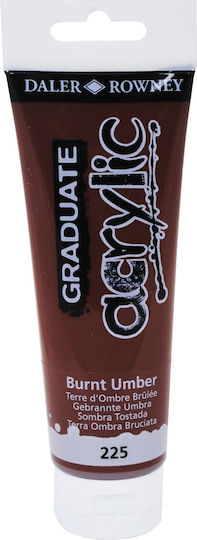 Daler Rowney Graduate Acrylic Acrylic Paint Set in Brown color Burnt Umber 225 120ml 1pcs