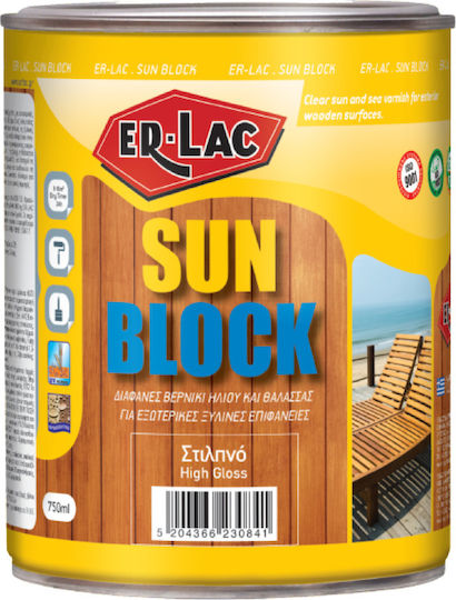 ER-LAC Sun Block Βερνίκι Επιφάνειας Άχρωμο Γυαλιστερό 2.5lt