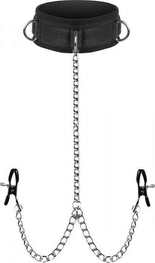 XR Master Series Submission Collar And Nipple Clamp Union BDSM Kit in Schwarz Farbe