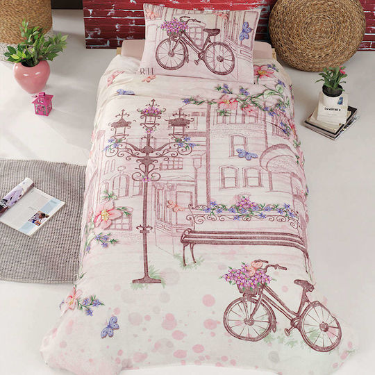 Beauty Home Подредба Детско Одеяло Единично с Калъфка за Възглавница Romantic Розово 160x240см