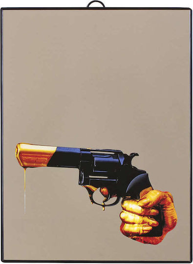 Seletti Revolver Wandspiegel Rechteckig Schwarze 29,5x22,5cm Seletti Revolver Wandspiegel Rechteckig Schwarze 29,5x22,5cm