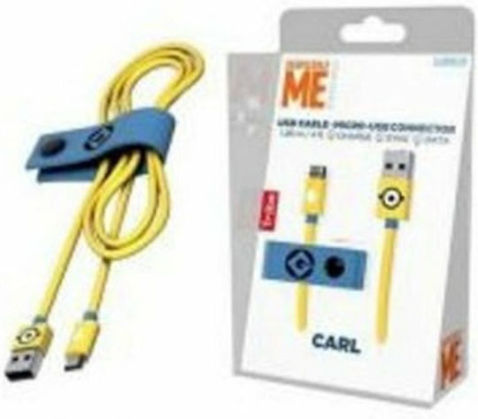 Engino Despicable Me - Carl Редовна USB 2.0 до микро USB кабел Жълт 1.2м 1бр