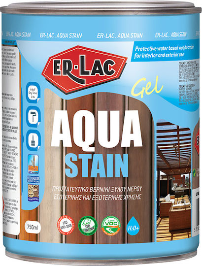 ER-LAC Aqua Stain Gel Βερνίκι Εμποτισμού Νερού 2007 Καρυδιά Ματ 750ml
