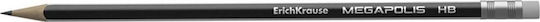 ErichKrause Megapolis Creion HB cu Radieră Negru