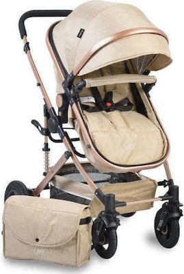 Moni Ciara Verstellbar 2 in 1 Baby Kinderwagen Geeignet für Neugeborene Beige 12kg