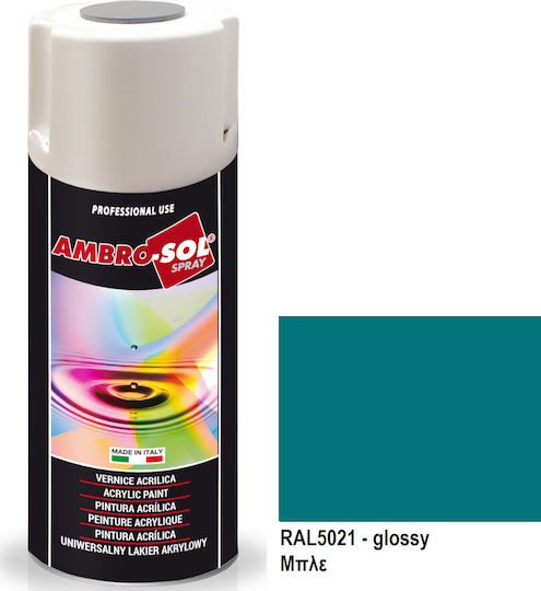 Ambro-Sol Σπρέι Βαφής V400 Ακρυλικό Water Blue RAL 5021 400ml