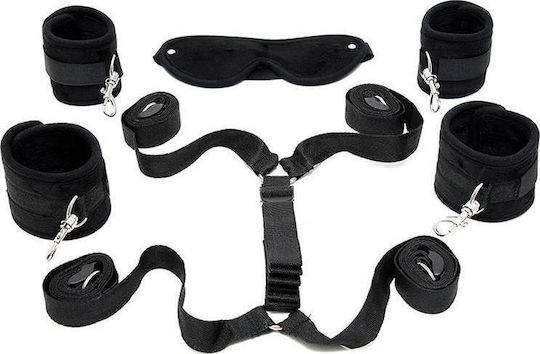 Rimba Soft Bondage Under The Mattress Soft Restraint Set Σετ για Δέσιμο στο Κρεβάτι σε Μαύρο Χρώμα